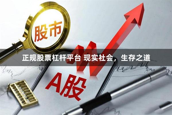 正规股票杠杆平台 现实社会，生存之道